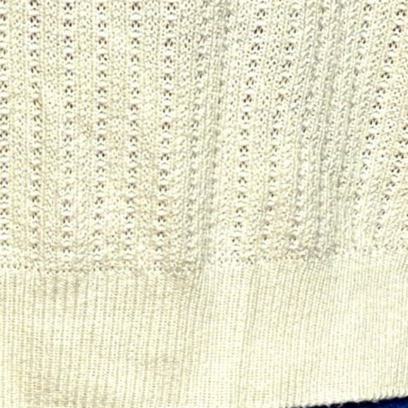 St. John Ivory Short-Sleeve Knit Top L Wool Cashmere Blend Made In USA - Picture 8 of 8